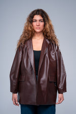 Load image into Gallery viewer, Brown Leather blazer