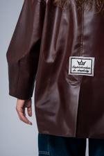 Load image into Gallery viewer, Brown Leather blazer