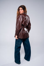 Load image into Gallery viewer, Brown Leather blazer
