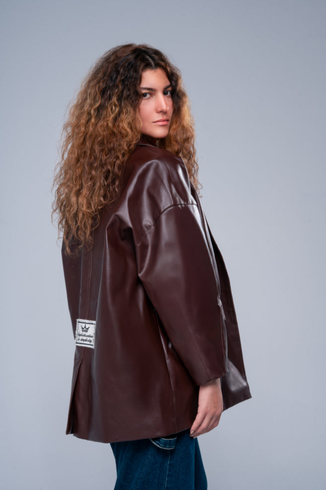 Brown Leather blazer