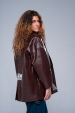 Load image into Gallery viewer, Brown Leather blazer
